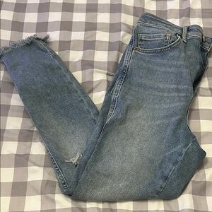 High Rise Blue Jeans